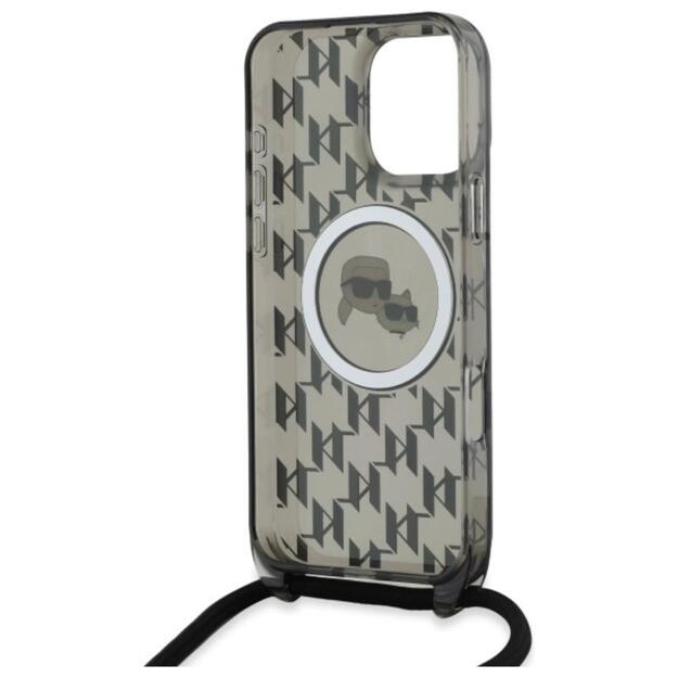 „Karl Lagerfeld IML Crossbody Monogram Karl & Choupette Head MagSafe“ dėklas, skirtas „iPhone 16 Pro Max“ (juodas) 7