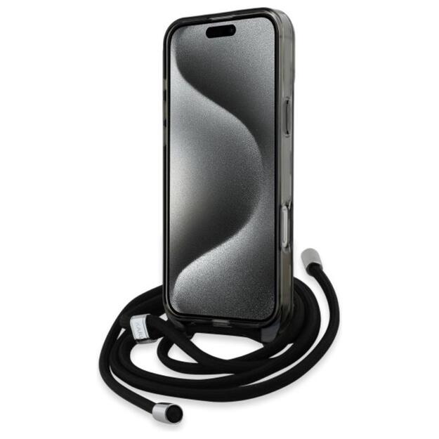„Karl Lagerfeld IML Crossbody Monogram Karl & Choupette Head MagSafe“ dėklas, skirtas „iPhone 16 Pro Max“ (juodas) 3