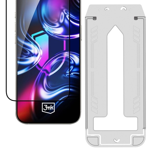 3mk HardGlass Max - grūdintas stiklas su aplikatoriumi, skirtas iPhone Air (juodas) 2