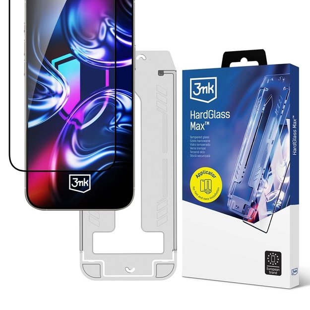 3mk HardGlass Max - grūdintas stiklas su aplikatoriumi, skirtas iPhone Air (juodas) 1