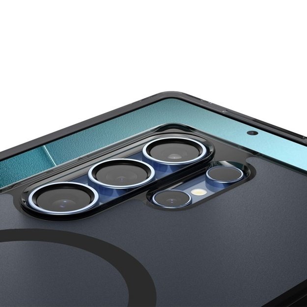 „Spigen Ultra Hybrid Mag MagSafe“ dėklas, skirtas „Samsung Galaxy S25 Ultra“ (šalčio juodas) 24