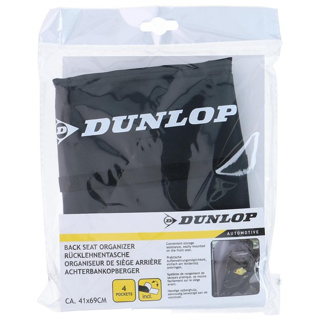 Dunlop – automobilio tvarkyklė / pirštinių dėžė / sėdynės apsauga (juoda)