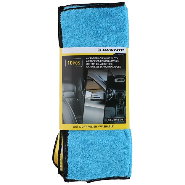 Dunlop - Universalios mikropluošto automobilių šluostės 35x40 cm 10 vnt.