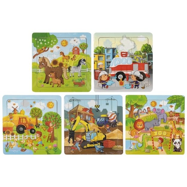 Medinė dėlionė 9 detalės 15x15 cm