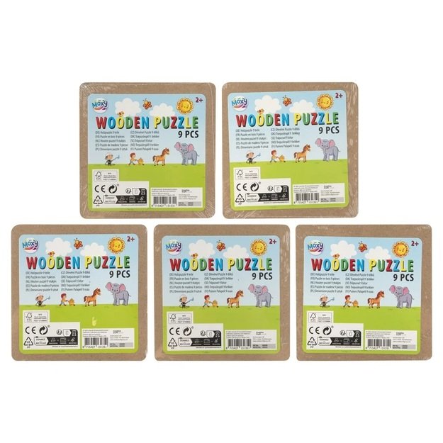 Medinė dėlionė 9 detalės 15x15 cm 2