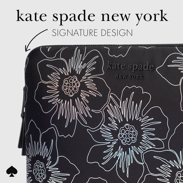 Kate Spade New York Puffer Sleeve – MacBook Pro 14 / Notebook 14 Cover (Hollyhock Iridescent Black)