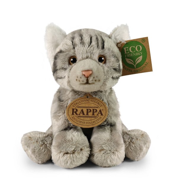 Pliušinis pilkas katinas 14 cm EKOLOGIŠKAS 2