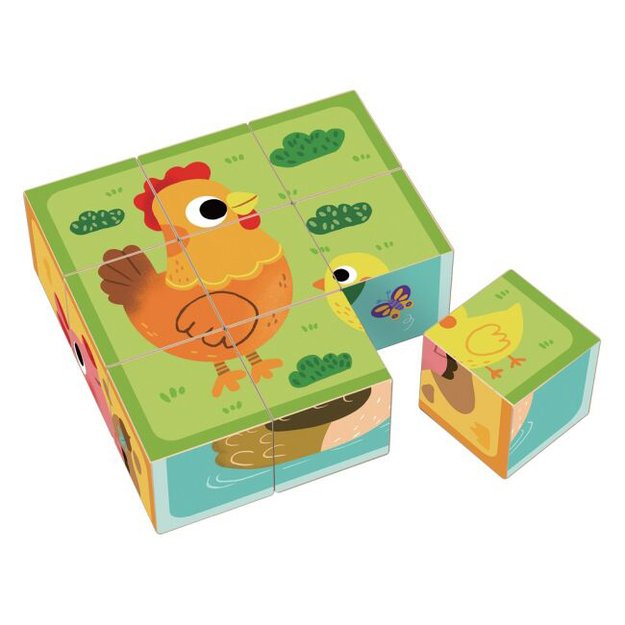 2Kids toys Wooden cubes farm 1