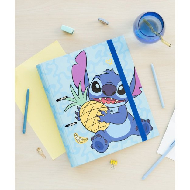 Disney Stitch Tropical – A4 segtuvas (2 žiedai, elastinė juosta)