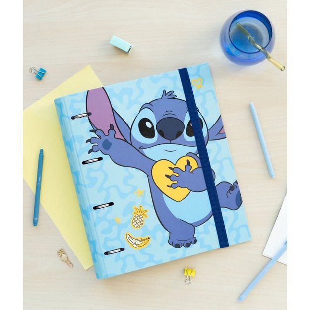 Disney Stitch Tropical – A4 segtuvas (4 žiedai, elastinė juosta) 7