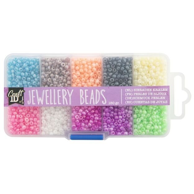 Spalvotų karoliukų rinkinys, 10 rūšių