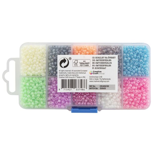 Spalvotų karoliukų rinkinys, 10 rūšių 2