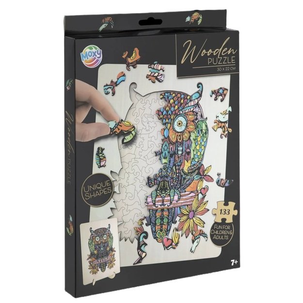 Medinė dėlionė pelėda, 133 detalės 1