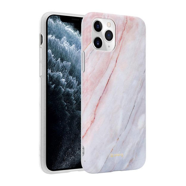 „Crong Marble Case“ – dėklas, skirtas „iPhone 11 Pro“ (rožinis) 2
