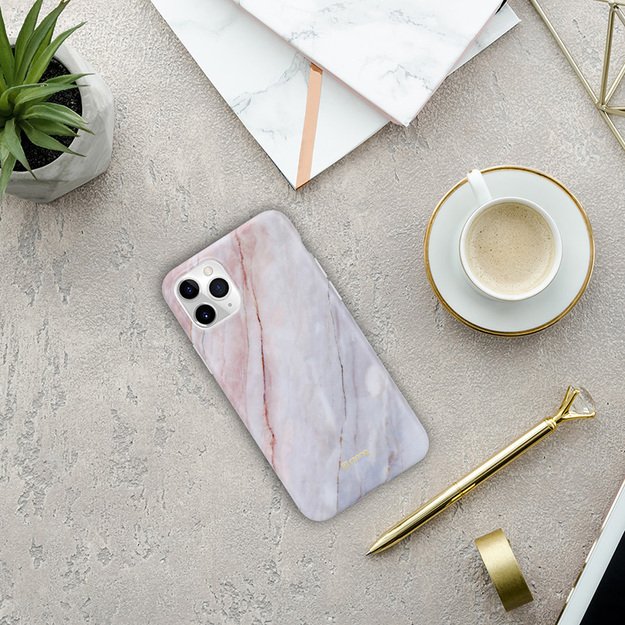 „Crong Marble Case“ – dėklas, skirtas „iPhone 11 Pro“ (rožinis)