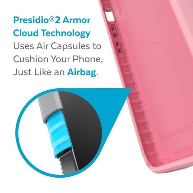 Speck Presidio2 Pro – iPhone 13 dėklas su MICROBAN danga (Rosy Pink / Vintage Rose)