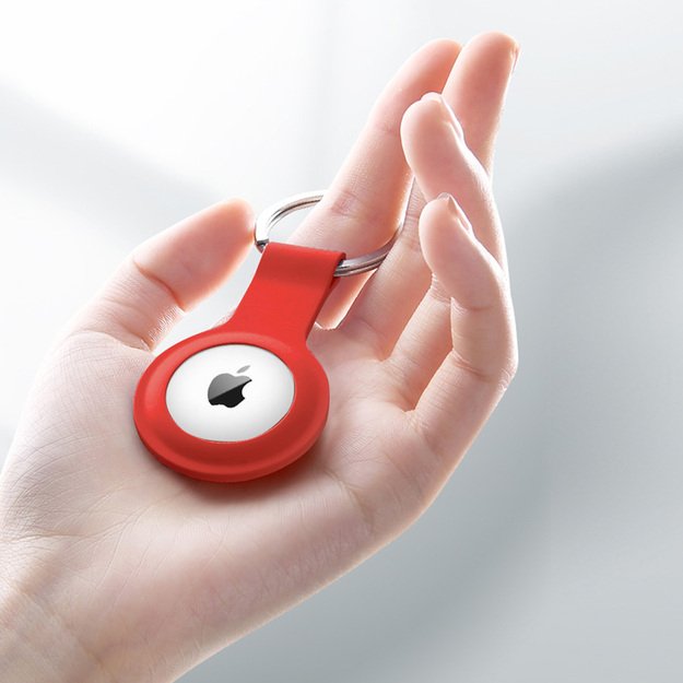 Crong silikoninis dėklas su raktų pakabu – apsauginis Apple AirTag raktų pakabuko dėklas (raudonas) 19