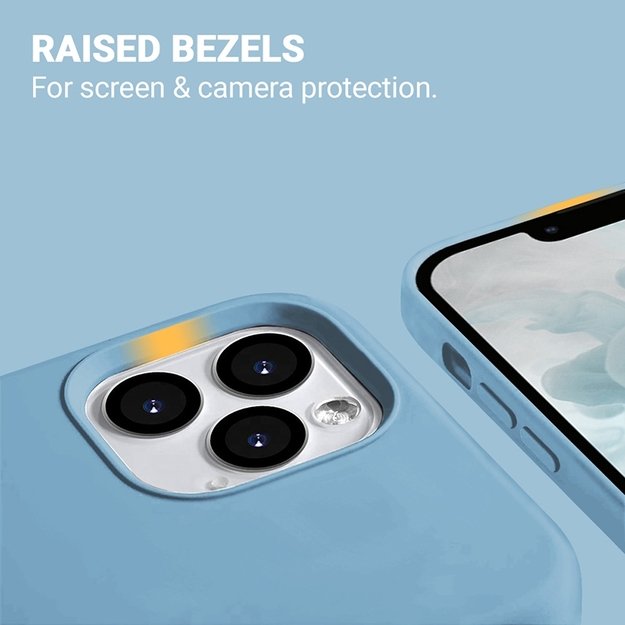 „Crong Color Cover“ skystas silikoninis dėklas, skirtas „iPhone 13 Pro Max“ (dangaus mėlynas) 3