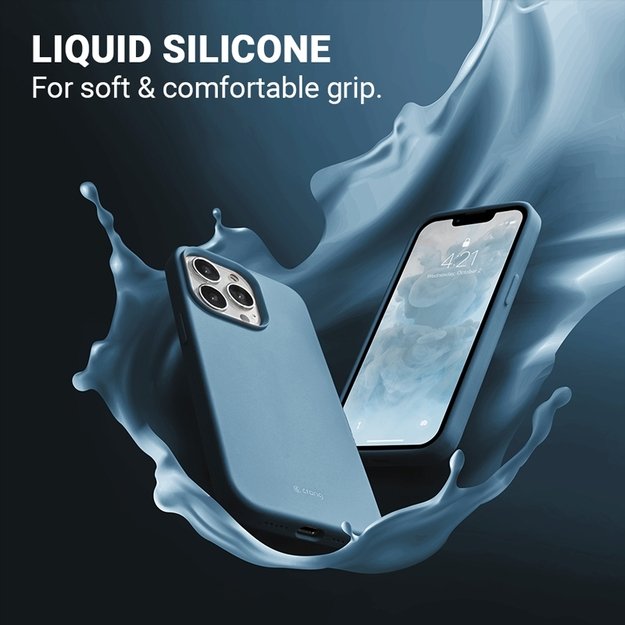 „Crong Color Cover“ skystas silikoninis dėklas, skirtas „iPhone 13 Pro Max“ (dangaus mėlynas)