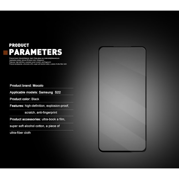 „Mocolo 2.5D Full Glue Glass“ – „Samsung Galaxy S22+“ apsauginis stiklas 26