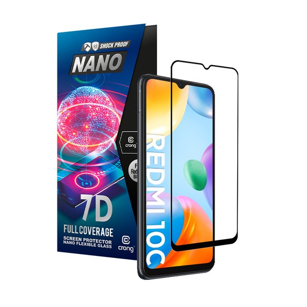 Crong 7D nano lankstus stiklas – pilnai dengianti hibridinė ekrano apsauga 9H Samsung Galaxy M13 8