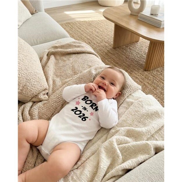 Children s printed body New Baby BORN IN 2026 pink, 56 (0-3m) 2