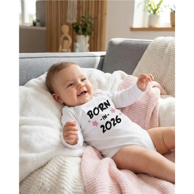 Children s printed body New Baby BORN IN 2026 pink, 56 (0-3m) 4