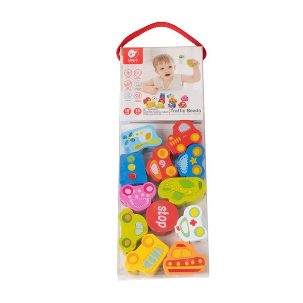 Wooden transport vehicle stringer in blister pack