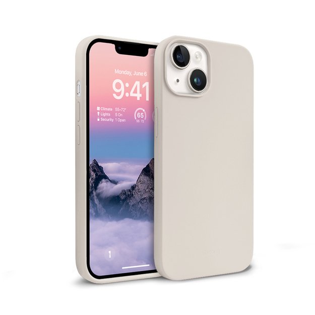 Crong Color Cover Skystas silikoninis dėklas, skirtas iPhone 14 Max (Stone) 8