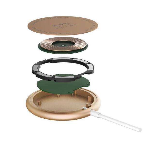 Crong MagSpot – aliuminio belaidis įkroviklis MagSafe (auksinis) 15