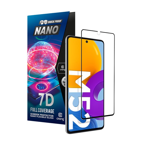 Crong 7D nano lankstus stiklas – pilnai dengianti hibridinė ekrano apsauga 9H Samsung Galaxy M52 5G