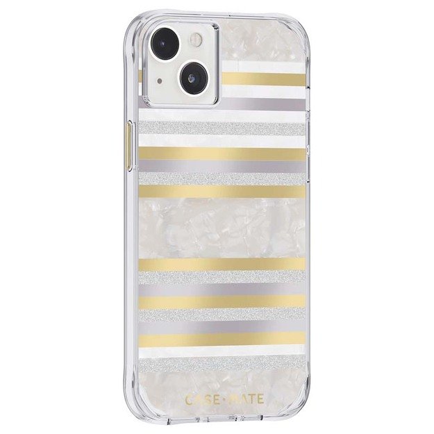 Case-Mate Pearl Stripes MagSafe – perlamutru dekoruotas dėklas skirtas iPhone 14 Plus (Pearl Stripes)