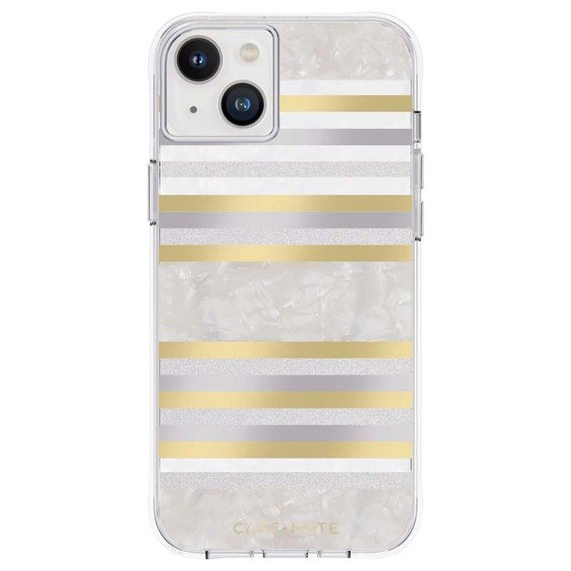 Case-Mate Pearl Stripes MagSafe – perlamutru dekoruotas dėklas skirtas iPhone 14 Plus (Pearl Stripes)