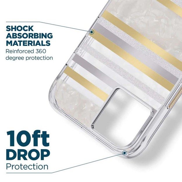 Case-Mate Pearl Stripes MagSafe – perlamutru dekoruotas dėklas skirtas iPhone 14 Plus (Pearl Stripes) 6