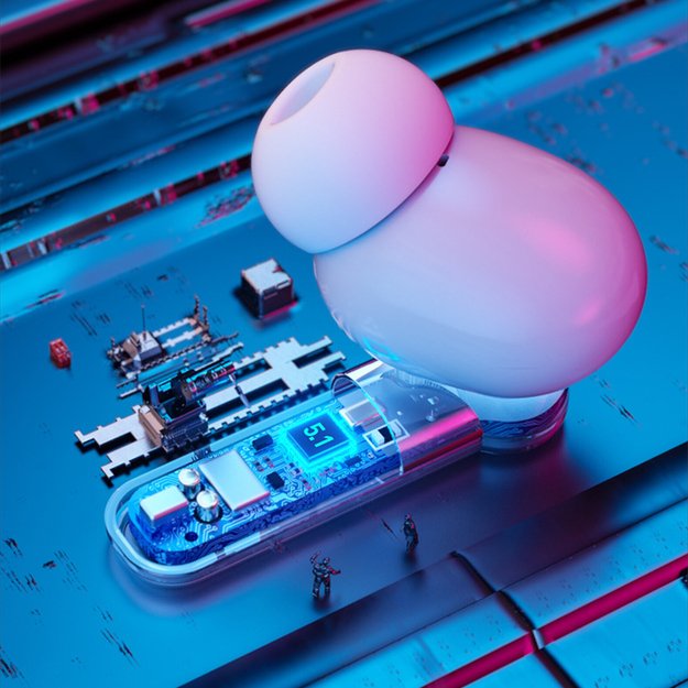 WEKOME V51 Vanguard serija – Bluetooth V5.1 TWS belaidės ausinės su įkrovimo dėklu (juodas) 25