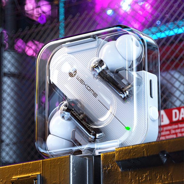 WEKOME V51 Vanguard serija – Bluetooth V5.1 TWS belaidės ausinės su įkrovimo dėklu (juodas) 27