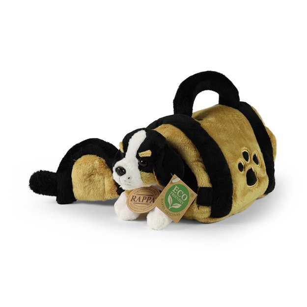 Plush Bernese dog with crate 15 cm ECO-F