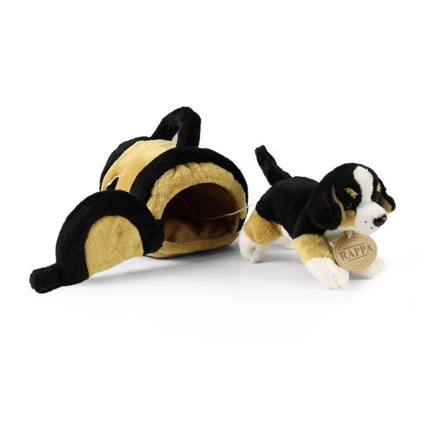 Plush Bernese dog with crate 15 cm ECO-F