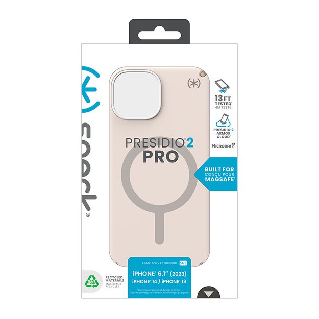 Speck Presidio2 Pro Magsafe – dėklas, skirtas iPhone 15 / iPhone 14 / iPhone 13 (balintas kaulas / Heirloom Gold / Hazel Brown) 36