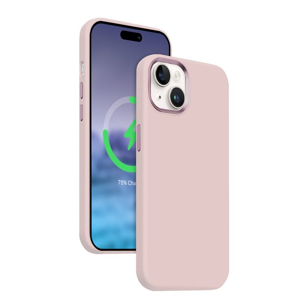 Crong Color Cover LUX Magnetic – dėklas, skirtas iPhone 15 Plus MagSafe (rožinis)