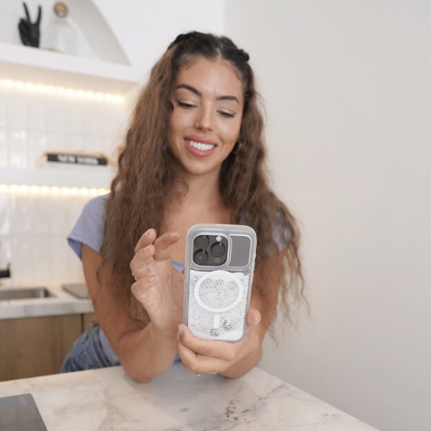 STM Relax Sand MagSafe – dėklas, skirtas iPhone 15 (skaidrus / baltas) 18