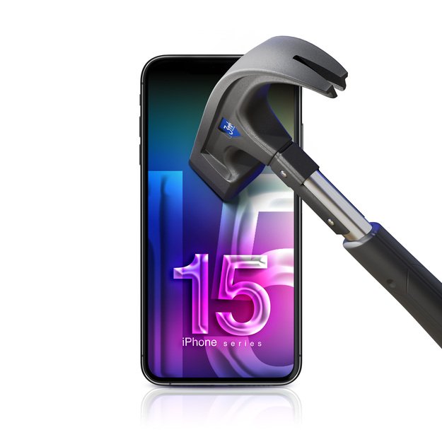 3mk HardGlass Max Lite – grūdintas stiklas, skirtas iPhone 15 Pro Max (juodas) 3