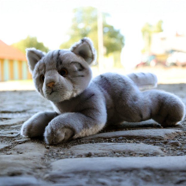 Plush cat gray 30 cm ECO-FRIENDLY