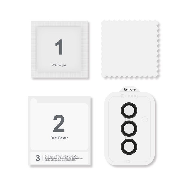 Crong Lens Ring – grūdintas stiklas fotoaparato objektyvui Samsung Galaxy S24 (juodas) 8