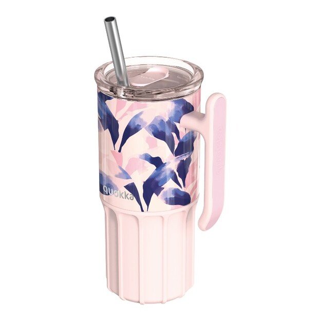 Quokka Umi - 720 ml Stainless Steel Thermal Mug with Straw and Silicone Base (Blue Feather) 1