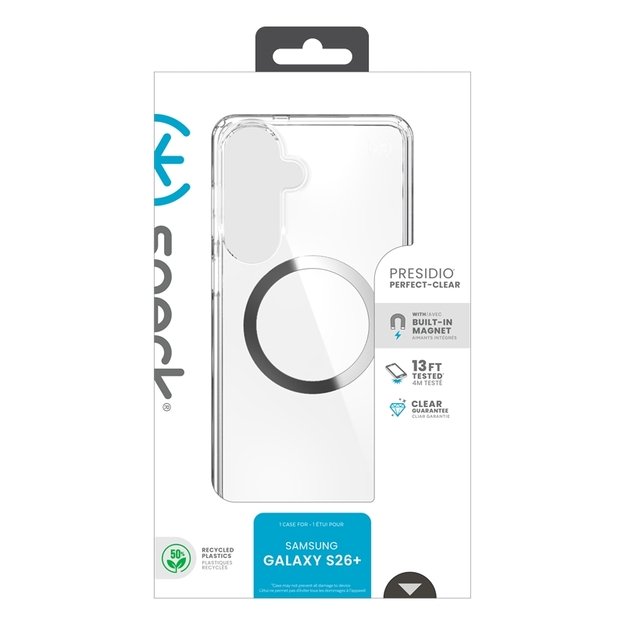 Speck Presidio Perfect-Clear Magnet - Samsung Galaxy S26+ MagSafe Case (Clear/Clear/Silver) 11