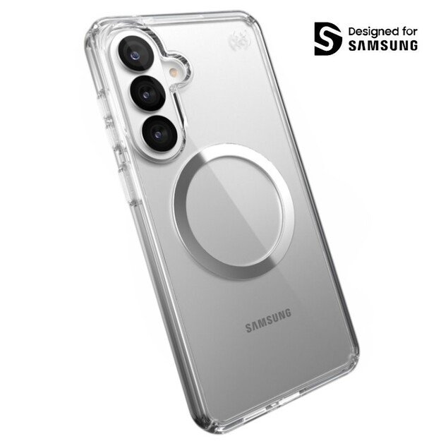 Speck Presidio Perfect-Clear Magnet - Samsung Galaxy S26+ MagSafe Case (Clear/Clear/Silver)