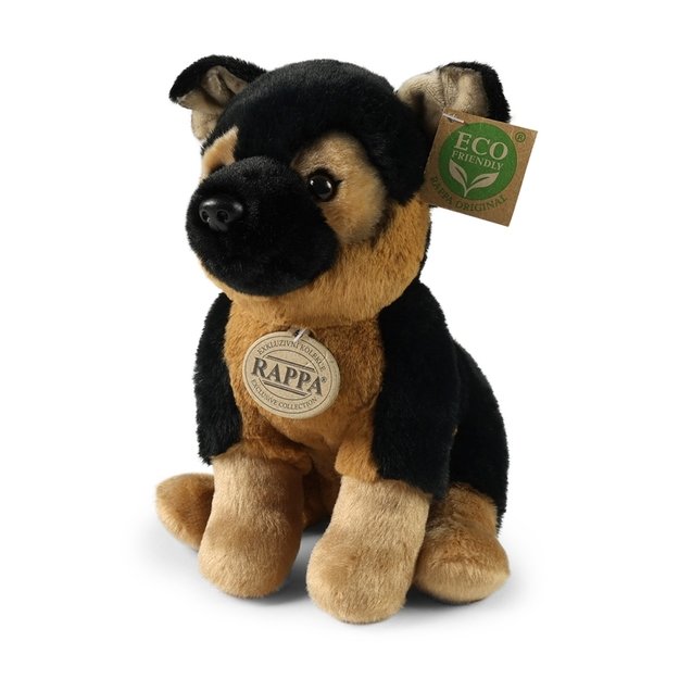Rappa - Plush realistic German Shepherd dog mascot sitting 23 cm Eco-Friendly Soft Collection 1