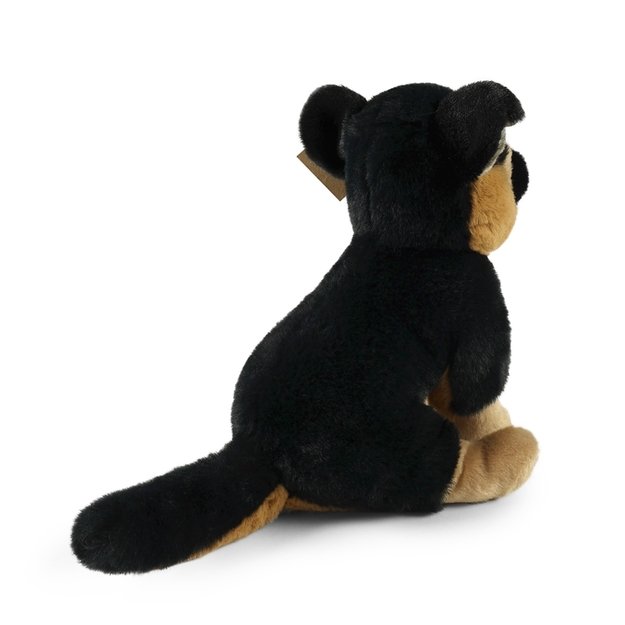 Rappa - Plush realistic German Shepherd dog mascot sitting 23 cm Eco-Friendly Soft Collection 4