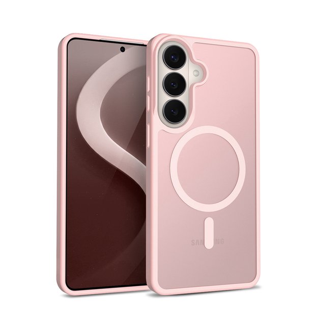 Crong Hybrid Matte Magnetic - MagSafe Case for Samsung Galaxy S26 (Pink) 1